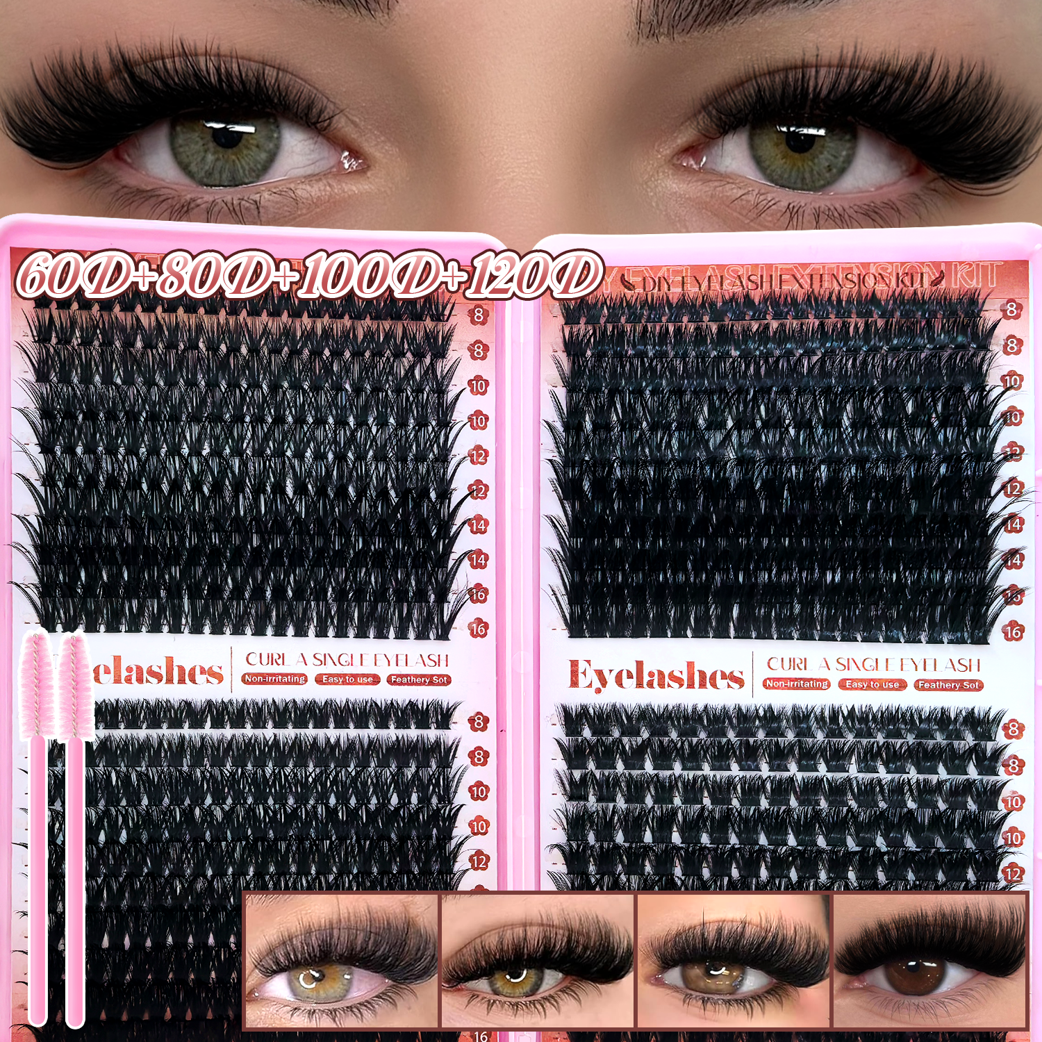 Beauty Book Makeup Kit - D Curl Eyelashes Clusters Beginner Friendly