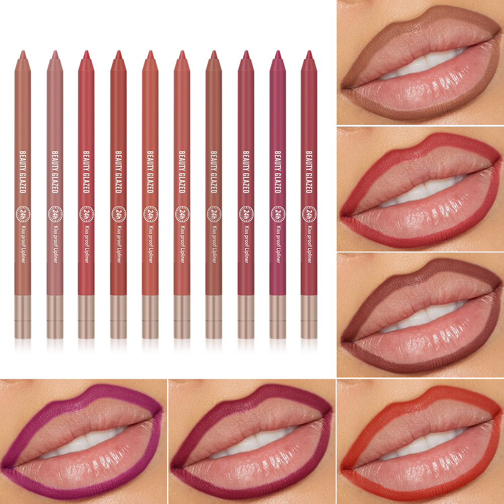 Lip Liner Pencil - 10 Colors Lip Liner Waterproof, Sweatproof,