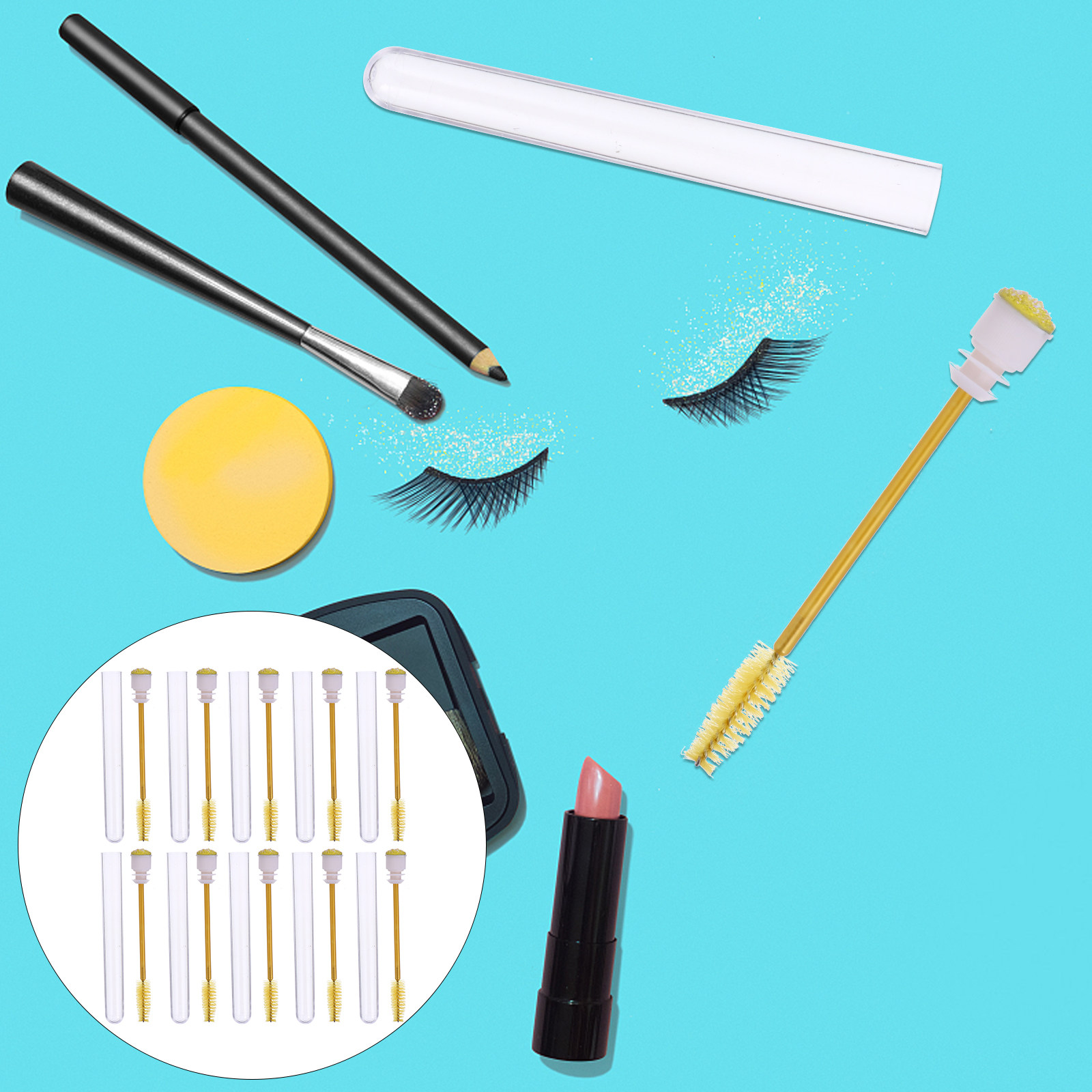Beauty Makeup Store - 20Pcs Eyelash Brush Tubes ABS Lightweight