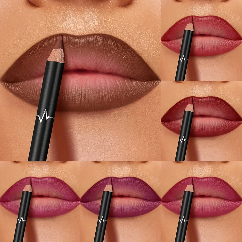 Lip Liner Pencil - PUDAIER 6 color Waterproof Matte Lip