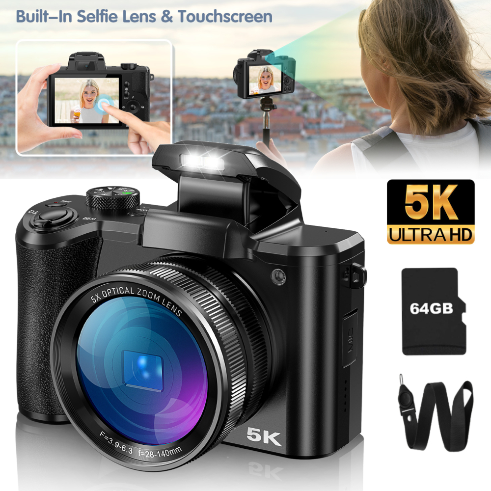 Beauty Makeup Images - 5K Digital Camera for Photography, 64MP