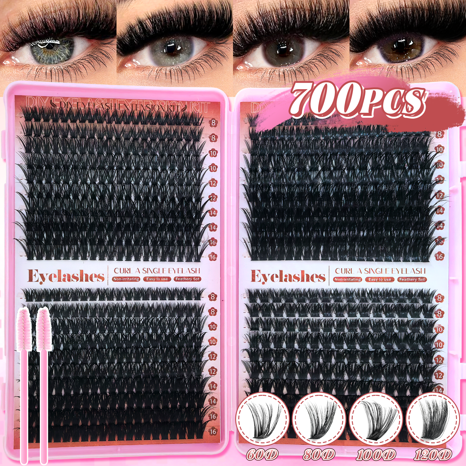 D Curl Eyelashes Clusters Begi - Beauty Book Makeup Kit 리뷰 및 가격
