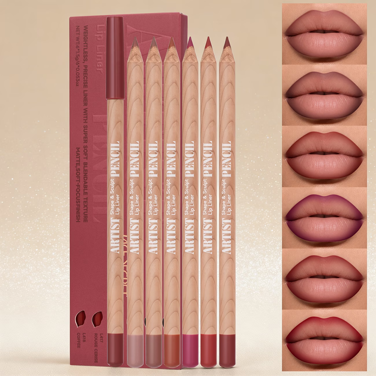 FACE SECRET 6pcs Velvet Matte  - Lip Liner Pencil 리뷰 및 가격