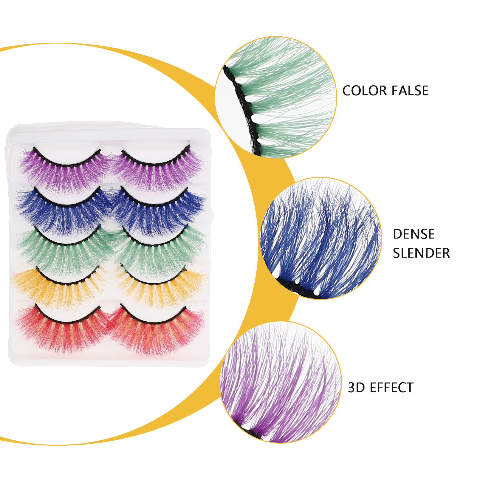 5Pairs Vibrant Colorful False  - Beauty Makeup Look 리뷰 및 가격